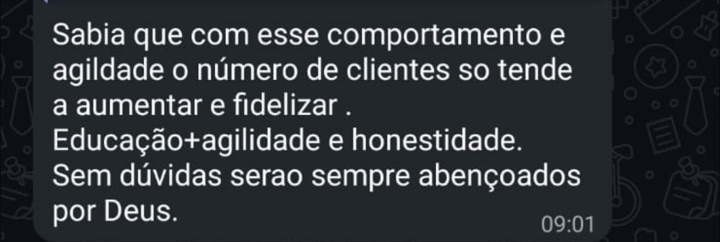"Educação + agilidade e honestidade. Sem dúvidas serão sempre abençoados."