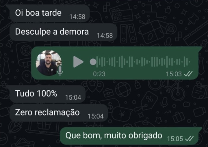 "Tudo 100%. Zero reclamação." Cliente sobre a rotina com a QGO.