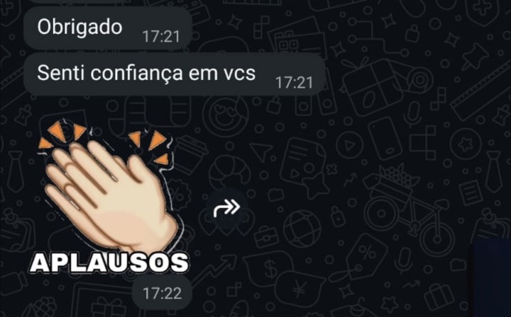 "Obrigado. Senti confiança em vocês."